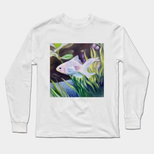 White Goldfish #2 - fish painting Long Sleeve T-Shirt